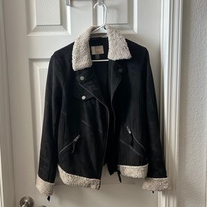 Roxy Suede Jacket 🤍 Faux Fur Trim